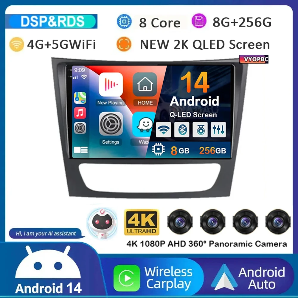 Автомагнитола на Android 14 для Mercedes Benz E-class W211 E200 E220 E300 E350 E240 CLS 2002-2010 мультимедийный плеер стерео
Автомагнитола на Android 14 для Mercedes Benz E-class W211 E200 E220 E300 E350 E240 CLS 2002-2010 мультимедийный плеер стерео