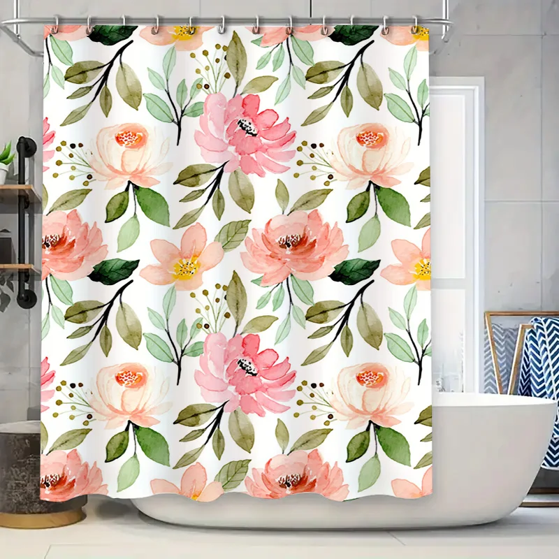 Watercolor Floral Shower Curtain Bathroom Decoration Waterproof Fabric Decorative Bath Mat Sets for Home Living Room Pink Green
Watercolor Floral Shower Curtain Bathroom Decoration Waterproof Fabric Decorative Bath Mat Sets for Home Living Room Pink Green