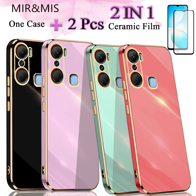For Infinix Hot 12 Pro 2 IN 1 Gold Edge Plating Case With Two Piece Screen Curved Tempered Film
For Infinix Hot 12 Pro 2 IN 1 Gold Edge Plating Case With Two Piece Screen Curved Tempered Film