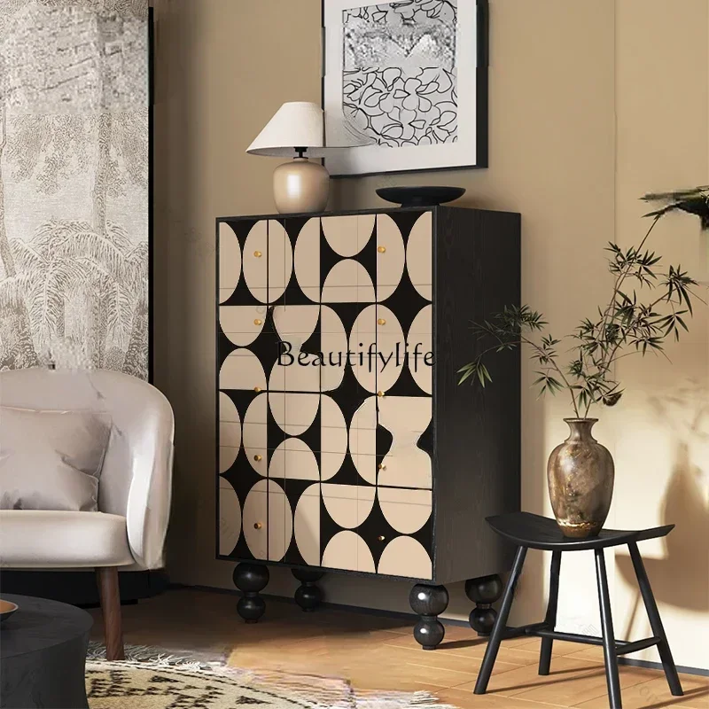 FG-French geometric pattern chest of drawers porch decoration retro bedside storage cabinet
FG-French geometric pattern chest of drawers porch decoration retro bedside storage cabinet