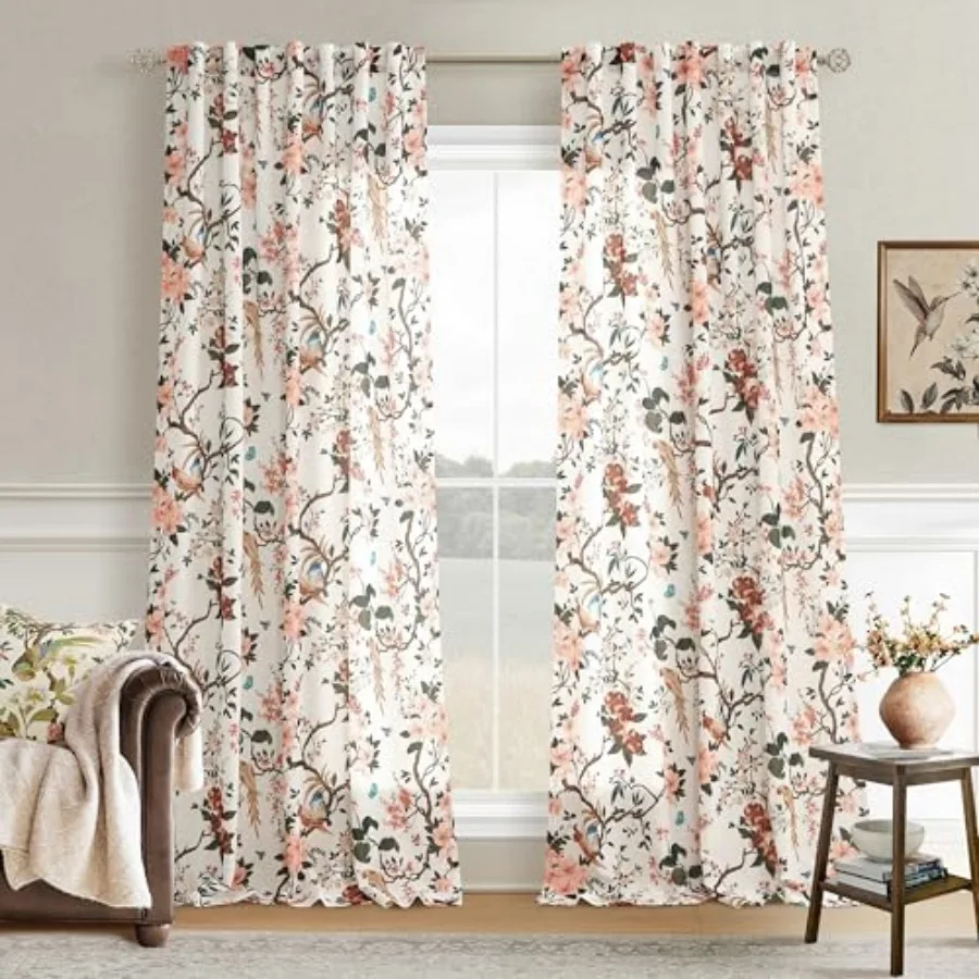 Extra Long 120 Inch Floral Bird Linen Curtains 2 Panels Back Tab for Living Room Boho Farmhouse Vintage Light Filtering Leaf Fl
Extra Long 120 Inch Floral Bird Linen Curtains 2 Panels Back Tab for Living Room Boho Farmhouse Vintage Light Filtering Leaf Fl