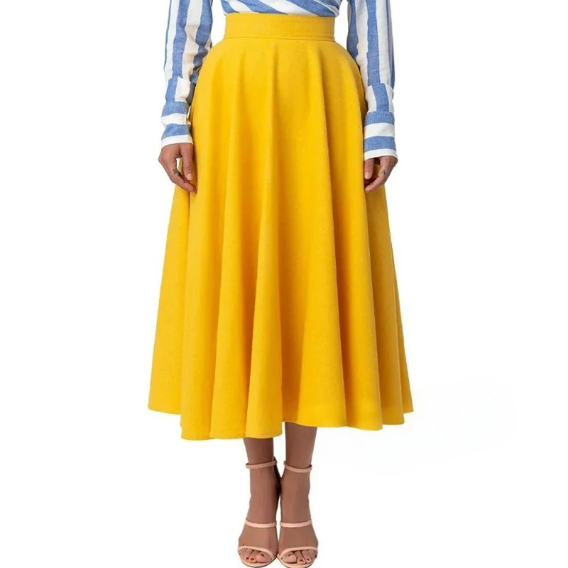 Fashion Yellow Tea Length Skirts Formal Evening Party Long Skirts Wasitband Maxi Skirts Without Top Customized 2025
Fashion Yellow Tea Length Skirts Formal Evening Party Long Skirts Wasitband Maxi Skirts Without Top Customized 2025