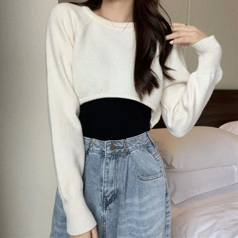 Fashion Long Sleeve Knit Short T-shirt Loose Autumn Cover Up Crop Top Sweater Korean Style Crochet Knitwear Girl
Fashion Long Sleeve Knit Short T-shirt Loose Autumn Cover Up Crop Top Sweater Korean Style Crochet Knitwear Girl