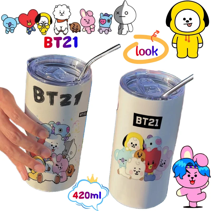 New BT21 RJ Shooky Mang Chimmy Cooky insulated cup creative high-value anime cartoon print large capacity portable straight cup
New BT21 RJ Shooky Mang Chimmy Cooky insulated cup creative high-value anime cartoon print large capacity portable straight cup
