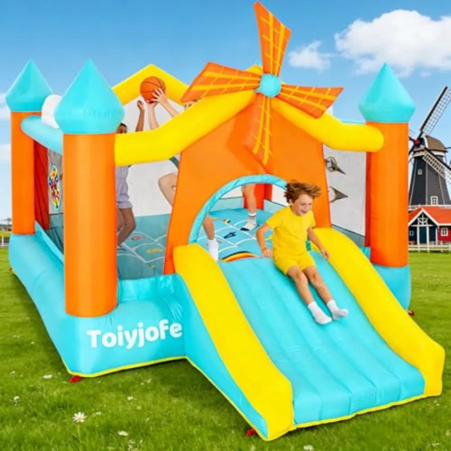 Bounce House for Big 5-10, 12.5FT Windmill Inflatable Bouncy Castle with Slide and Games, Outdoor Backyard Birthday Party Jumpe
Bounce House for Big 5-10, 12.5FT Windmill Inflatable Bouncy Castle with Slide and Games, Outdoor Backyard Birthday Party Jumpe