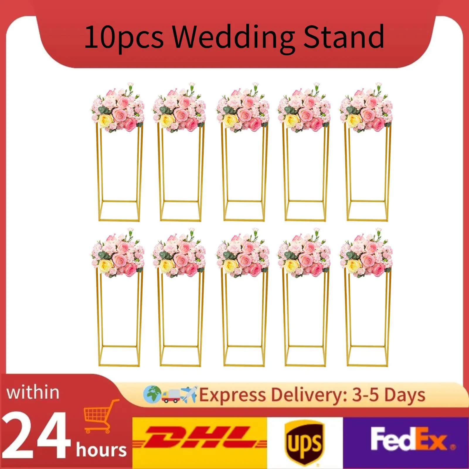 10-Pack Golden Flower Stand Set, 60/80cm Tall, Iron Balloon Display Racks Wedding Centerpiece Display Stand for Weddings/Parties
10-Pack Golden Flower Stand Set, 60/80cm Tall, Iron Balloon Display Racks Wedding Centerpiece Display Stand for Weddings/Parties