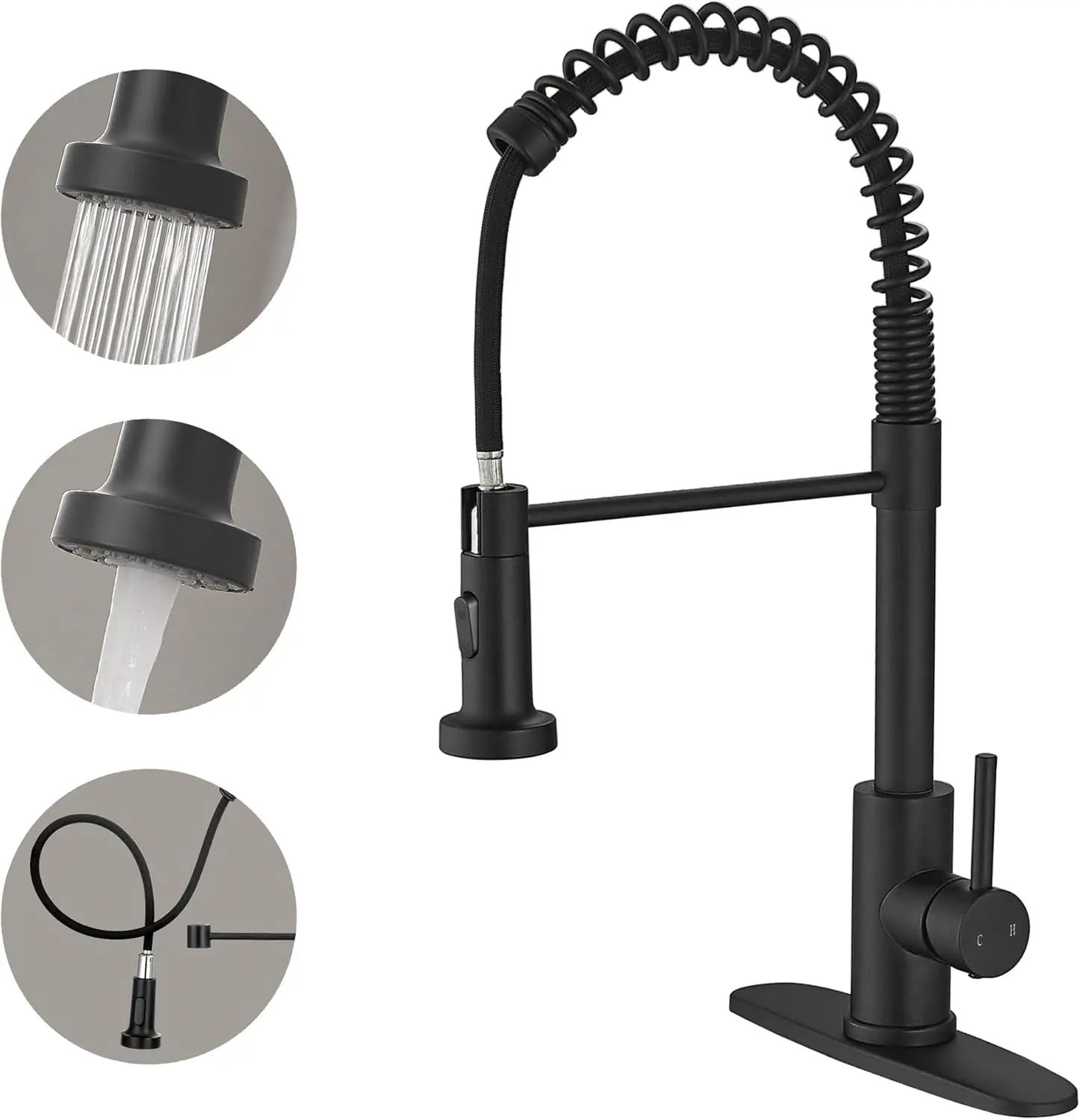 Black Pull Down Kitchen Faucet, Stainless Steel, Farmhouse Sink Faucet for Kitchen, RV, Laundry, Bar
Black Pull Down Kitchen Faucet, Stainless Steel, Farmhouse Sink Faucet for Kitchen, RV, Laundry, Bar