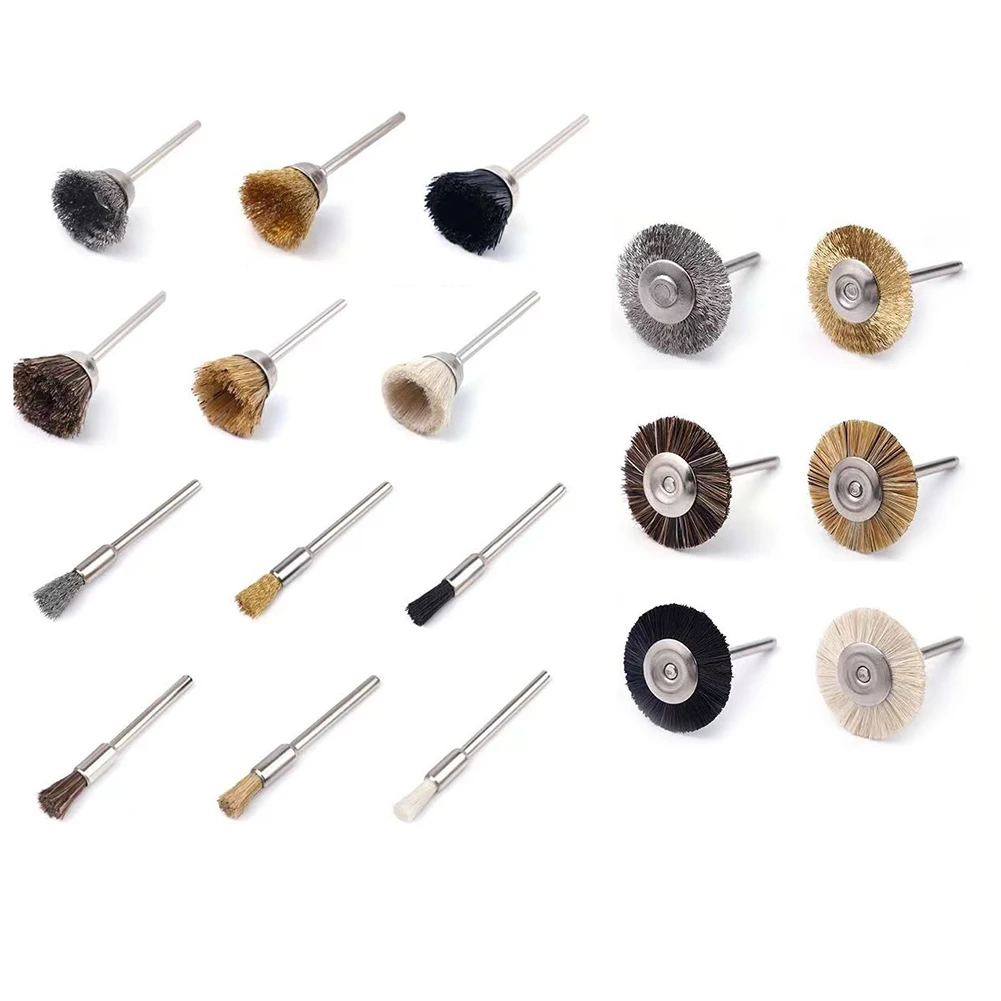 18pc Brass Brush Steel Wire Wheel For Metal Cleaning Polishing Rust Removal Tool 2.35 Handle Electric Grinding Wire Brush Polish
18pc Brass Brush Steel Wire Wheel For Metal Cleaning Polishing Rust Removal Tool 2.35 Handle Electric Grinding Wire Brush Polish