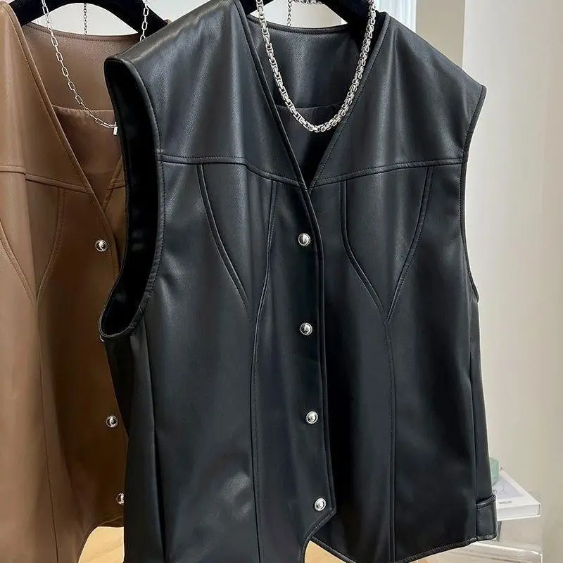 Large Size European Loose Autumn And Winter Design New Vest Medium And Long Spring Autumn Sleeveless PU Leather Jacket Vest Top
Large Size European Loose Autumn And Winter Design New Vest Medium And Long Spring Autumn Sleeveless PU Leather Jacket Vest Top