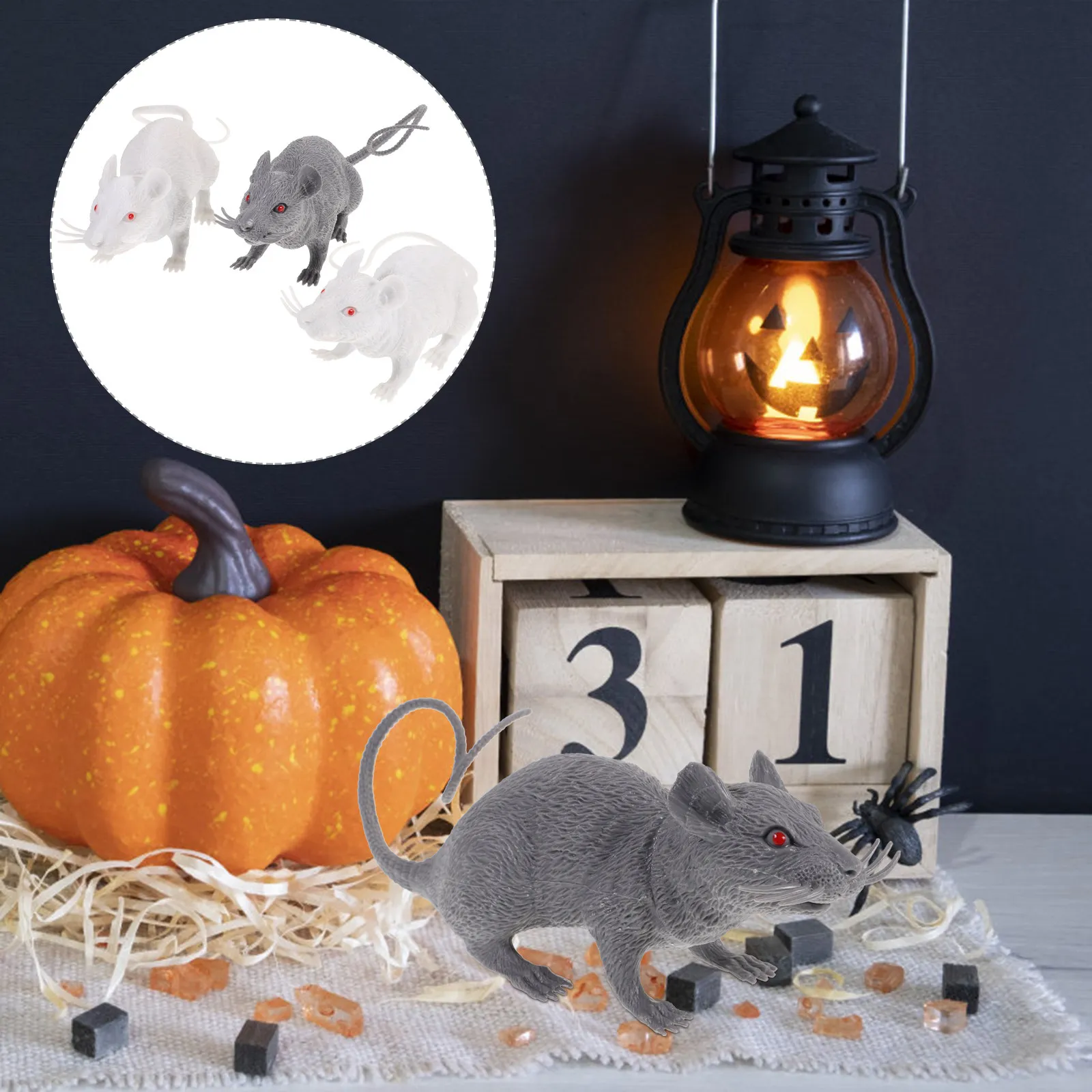 3Pcs Realistic Spooky Mice Halloween Decoration Reusable Rubber Prank Game Party Favor Lifelike Painted Rat Fake Animal
3Pcs Realistic Spooky Mice Halloween Decoration Reusable Rubber Prank Game Party Favor Lifelike Painted Rat Fake Animal