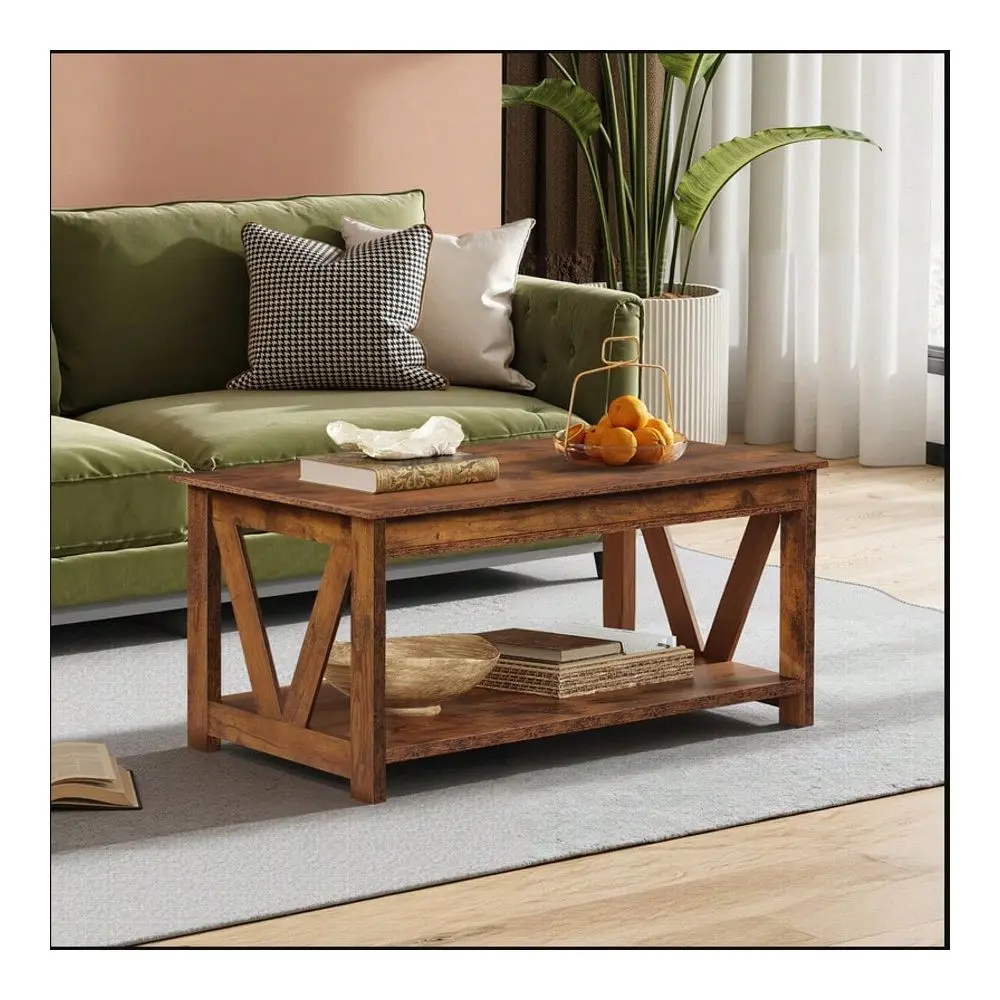 Table 43 With Storage Shelf And Sturdy VShaped Support, Farmhouse Wood Center Table For Living Room, Bedroom, Office, Balcony,
Table 43 With Storage Shelf And Sturdy VShaped Support, Farmhouse Wood Center Table For Living Room, Bedroom, Office, Balcony,
