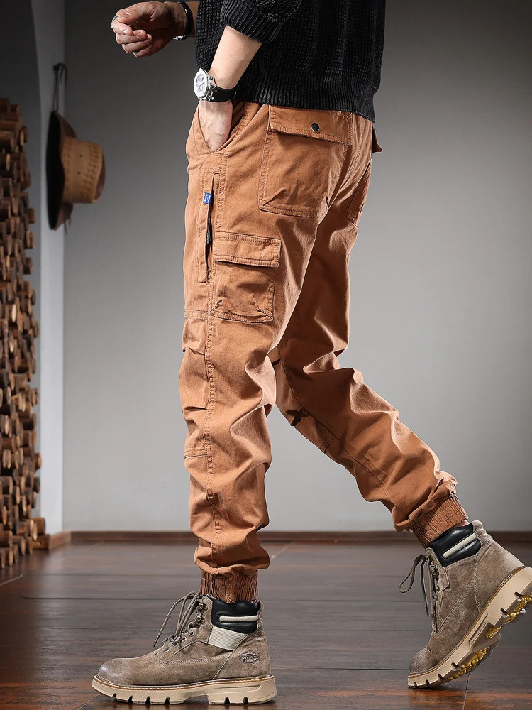 Autumn Cotton Casual Pants Men Tactical Cargo Pants Fashion Slim Fit Elastic Waist Drawstring Trousers
Autumn Cotton Casual Pants Men Tactical Cargo Pants Fashion Slim Fit Elastic Waist Drawstring Trousers