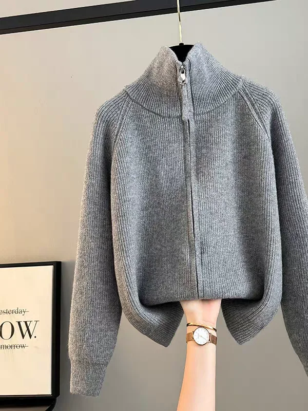 Женский свободный вязаный свитер с двойной молнией, высоким воротником, мягкий, уютный, больших размеров, верхняя одежда, топ для отдыха, зимний, длинный
Женский свободный вязаный свитер с двойной молнией, высоким воротником, мягкий, уютный, больших размеров, верхняя одежда, топ для отдыха, зимний, длинный