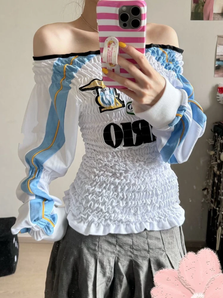 Deeptown American Retro Off Shoulder T-Shirts Women Sexy Y2k Letter Blokecore Tops Vintage Streetwear Slim Up Sport T-Shirts
Deeptown American Retro Off Shoulder T-Shirts Women Sexy Y2k Letter Blokecore Tops Vintage Streetwear Slim Up Sport T-Shirts