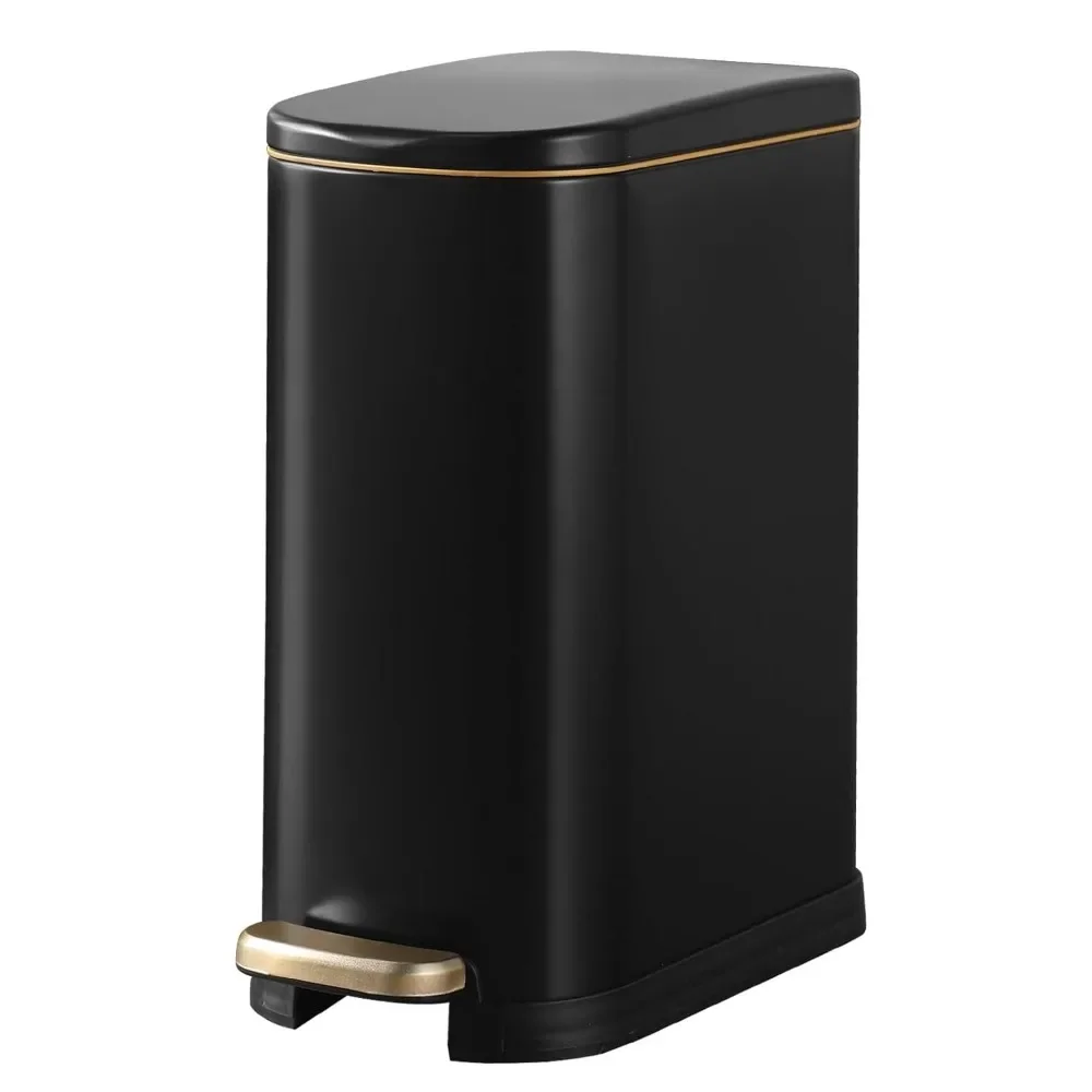 Slim 3.5 Gallon Matte Black Stainless Steel Soft Close Trash Can with Removable Inner Bucket for Bathroom Bedroom Office
Slim 3.5 Gallon Matte Black Stainless Steel Soft Close Trash Can with Removable Inner Bucket for Bathroom Bedroom Office