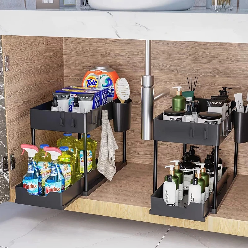 1pc Under Sink Organizer, Bathroom Cabinet Organizer, 2 Tier Sliding Cabinet Basket Organizer Drawer, Multi-Purpose Bath Collect
1pc Under Sink Organizer, Bathroom Cabinet Organizer, 2 Tier Sliding Cabinet Basket Organizer Drawer, Multi-Purpose Bath Collect