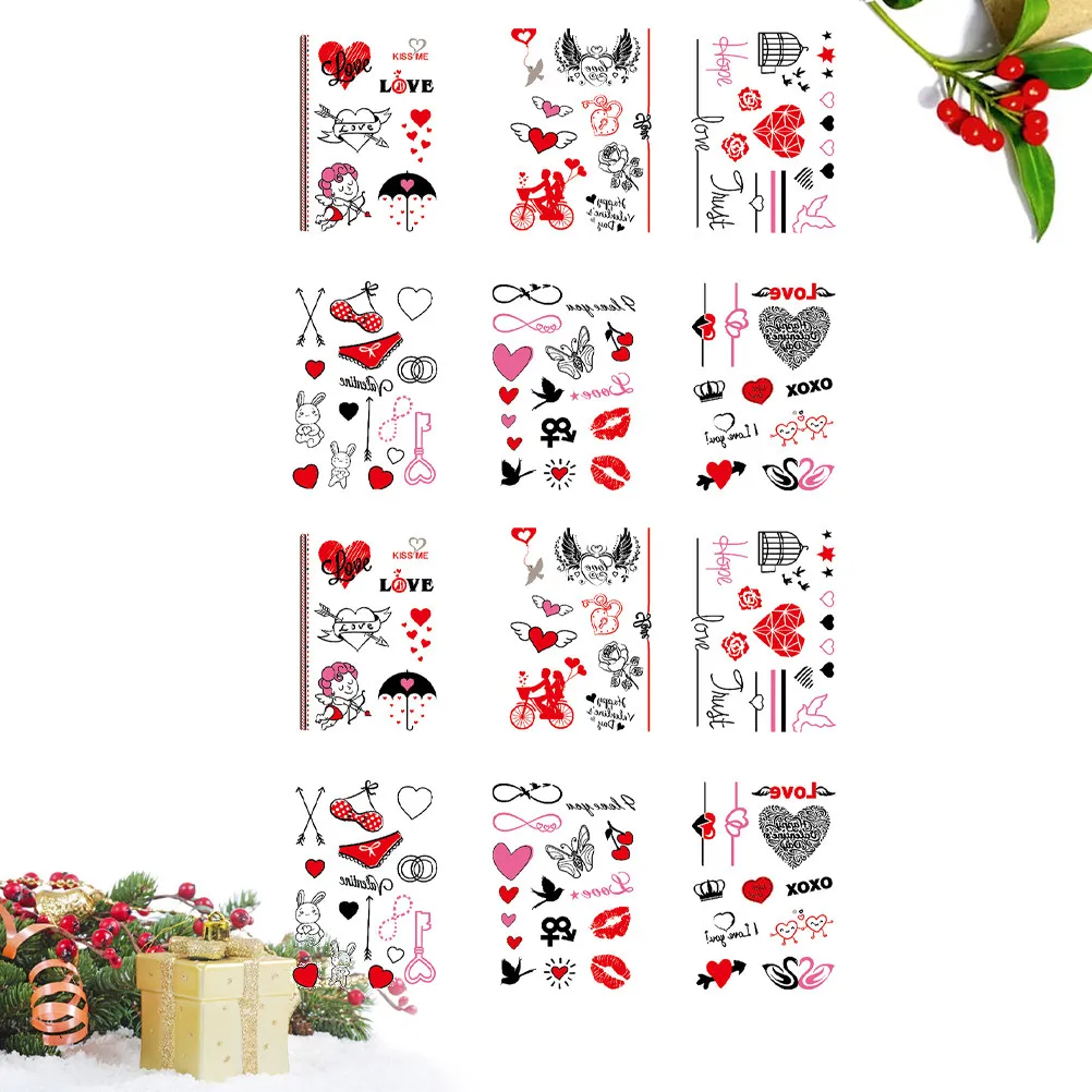 12 Sheet Valentine's Day Elements Stickers Heart Valentines Cartoon Temporary Decals Body
12 Sheet Valentine's Day Elements Stickers Heart Valentines Cartoon Temporary Decals Body
