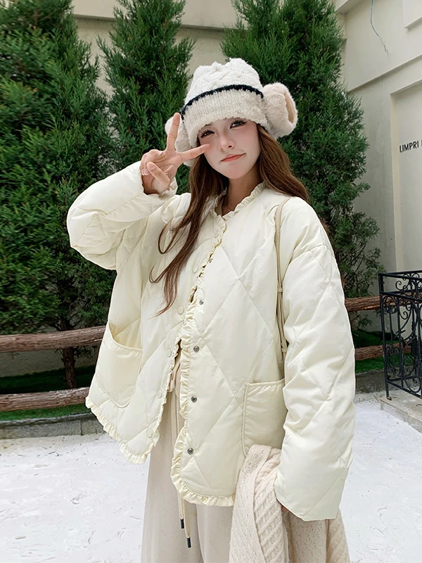 White Anti-Aging Flounce down Jaet Women's ort Sle Winter Faionable Warm Outerwear Korean Straight Cut 90% down
White Anti-Aging Flounce down Jaet Women's ort Sle Winter Faionable Warm Outerwear Korean Straight Cut 90% down