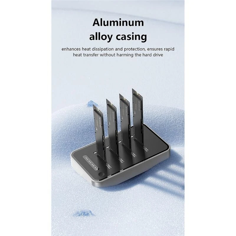 4 Bay M.2 NVMe Solid Disks Docking Station USB4.0 40Gbps Aluminum Enclosure For 2230/42/60/80/110 Solid Disks
4 Bay M.2 NVMe Solid Disks Docking Station USB4.0 40Gbps Aluminum Enclosure For 2230/42/60/80/110 Solid Disks