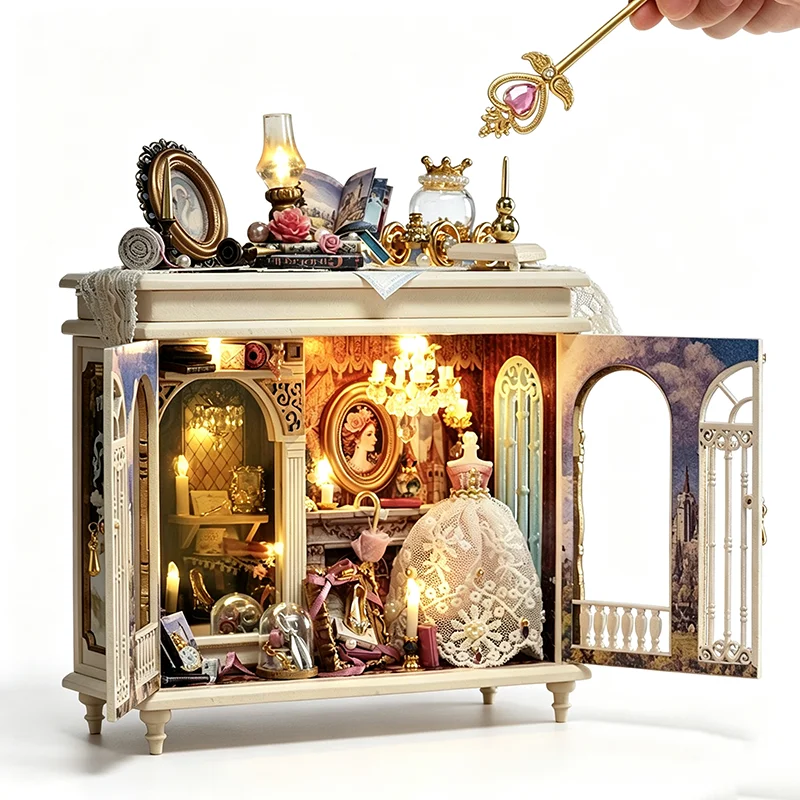 DIY Wooden Dollhouse Dream Wedding Dress Shop Miniature With Furniture Kit European Palace Assemble Toy Children Birthday Gift
DIY Wooden Dollhouse Dream Wedding Dress Shop Miniature With Furniture Kit European Palace Assemble Toy Children Birthday Gift