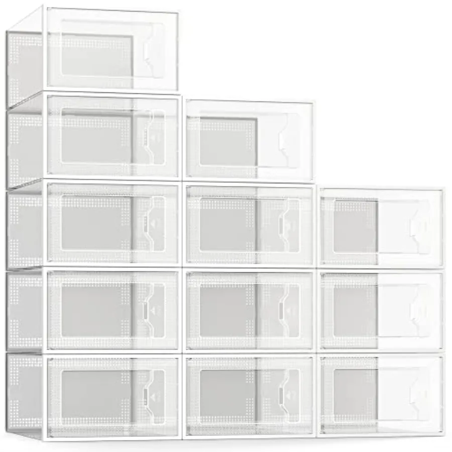 12 Pack Shoe Storage Box Plastic Stackable Shoe Organizer for Closet Space Saving Foldable Shoe Rack Sneaker Container Bin Hold
12 Pack Shoe Storage Box Plastic Stackable Shoe Organizer for Closet Space Saving Foldable Shoe Rack Sneaker Container Bin Hold