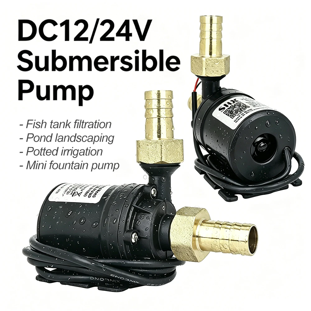 Submersible Water Pump 12V High Pressure Ultra Quiet Solar DC 24V Lift 5M 800LH Brushless Motor Water Pumps with Brass Joints
Submersible Water Pump 12V High Pressure Ultra Quiet Solar DC 24V Lift 5M 800LH Brushless Motor Water Pumps with Brass Joints