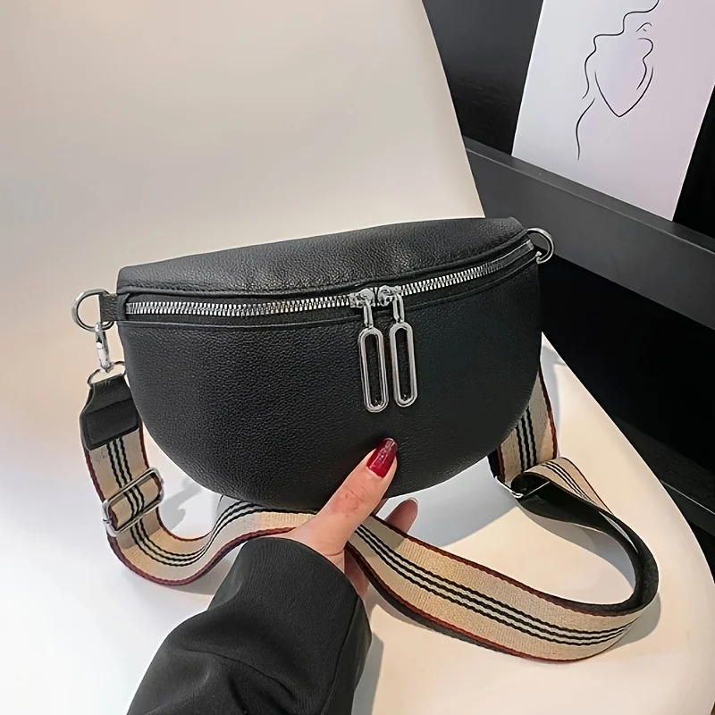 Vintage Style Waist Bag, Geometric Strap Crossbody Bag, Women's Small PU Leather Chest Purse
Vintage Style Waist Bag, Geometric Strap Crossbody Bag, Women's Small PU Leather Chest Purse