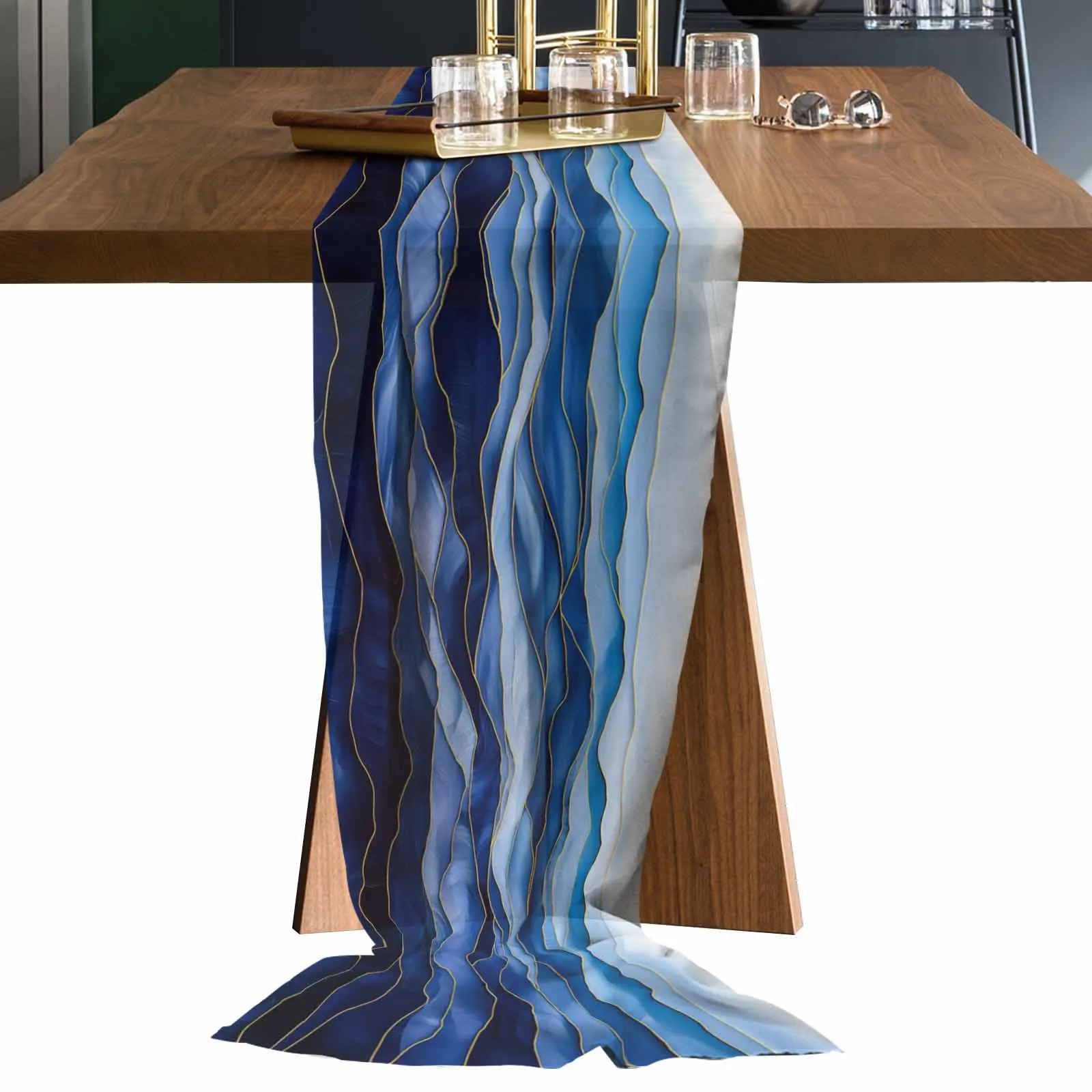 Abstract Blue Wave Gradient Sheer Chiffon Table Runner Wedding Party Birthday Tulle Voile Tablecloth
Abstract Blue Wave Gradient Sheer Chiffon Table Runner Wedding Party Birthday Tulle Voile Tablecloth