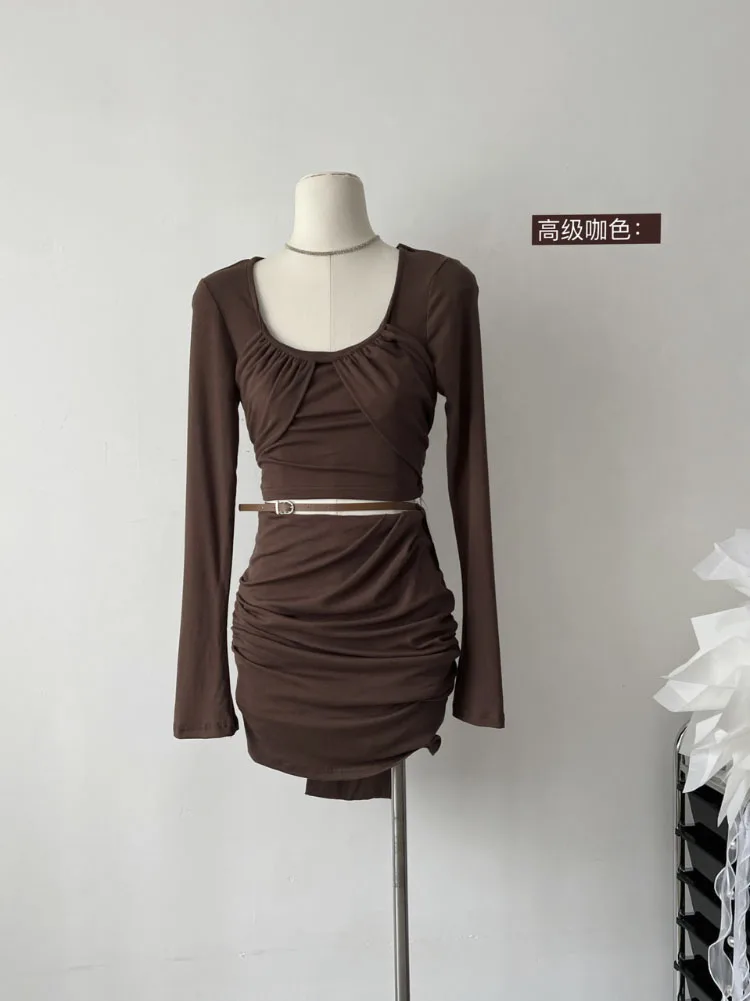 Square Neck Sexy Ruffled Hem Design Skirt Design Y2K Commuter Long Sleeve Crop Coat Suit Women's Sets
Square Neck Sexy Ruffled Hem Design Skirt Design Y2K Commuter Long Sleeve Crop Coat Suit Women's Sets
