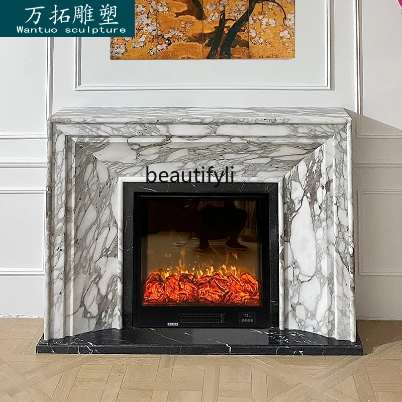 Marble fireplace French natural large white stone simple stone carving stone fireplace
Marble fireplace French natural large white stone simple stone carving stone fireplace