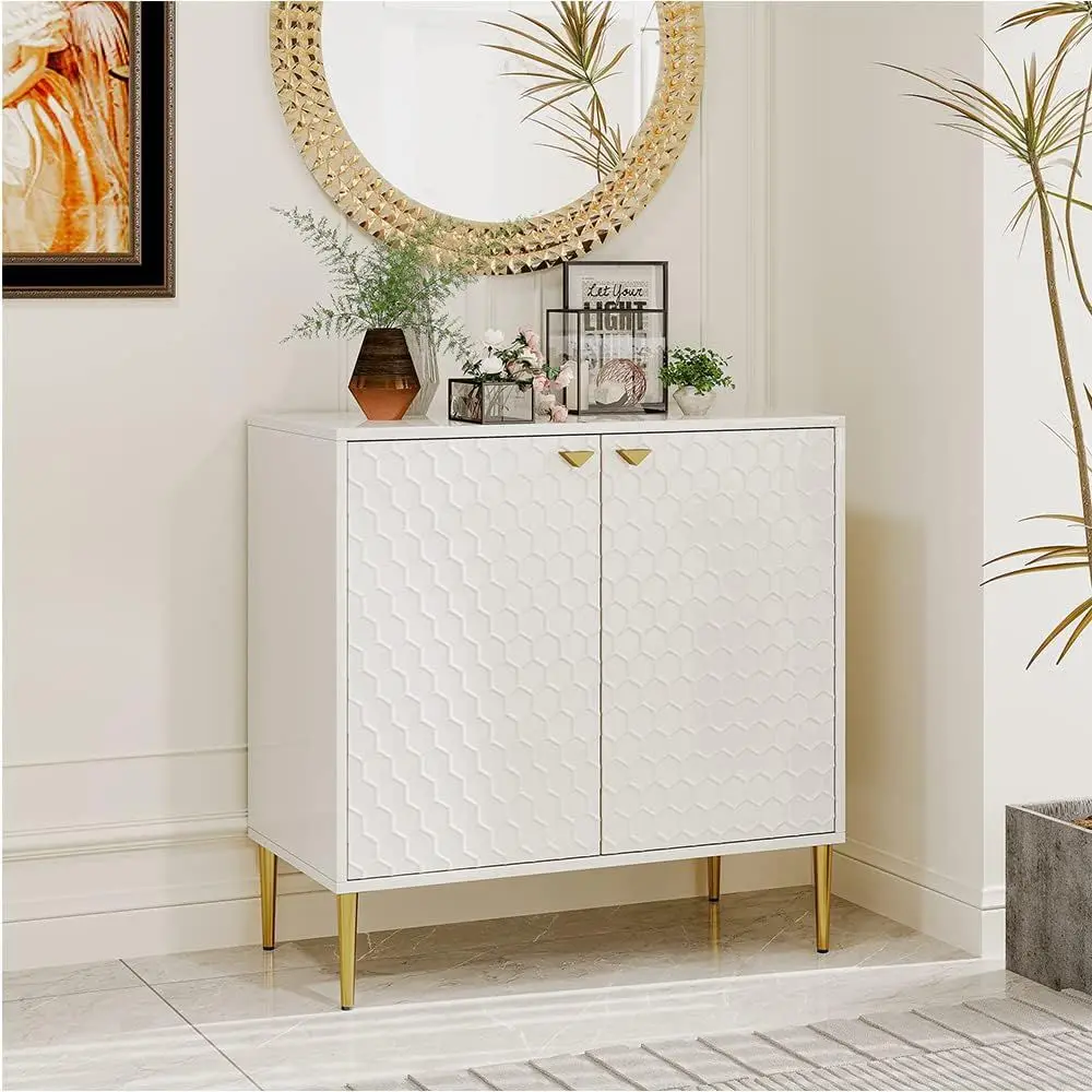 White Living Room Storage Cabinet with Adjustable Shelves
White Living Room Storage Cabinet with Adjustable Shelves