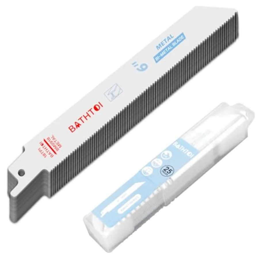 Pack 18 Tpi Reciprocating Saw Blades for Sheet Metal, Pipes, Nails Cuttg, Profiles, Bi-Metal Sawzall Blades with 8% Cobalt for
Pack 18 Tpi Reciprocating Saw Blades for Sheet Metal, Pipes, Nails Cuttg, Profiles, Bi-Metal Sawzall Blades with 8% Cobalt for