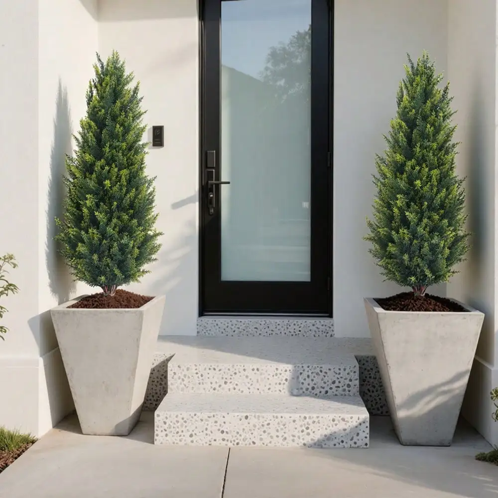 3.3 FT Artificial Cedar Trees Set Of 2 With Ground Spike, Outdoor Fake Topiary Faux Pine Shrubs Plants, UV Resistant Artificial Cypress Greenery For Front Porch Garden
3.3 FT Artificial Cedar Trees Set Of 2 With Ground Spike, Outdoor Fake Topiary Faux Pine Shrubs Plants, UV Resistant Artificial Cypress Greenery For Front Porch Garden