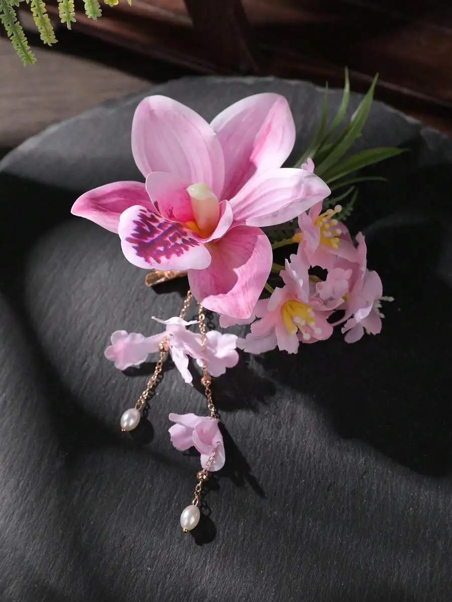 Elegant Simulated Orchid Faux Pearl Hair Clip For Women
Elegant Simulated Orchid Faux Pearl Hair Clip For Women