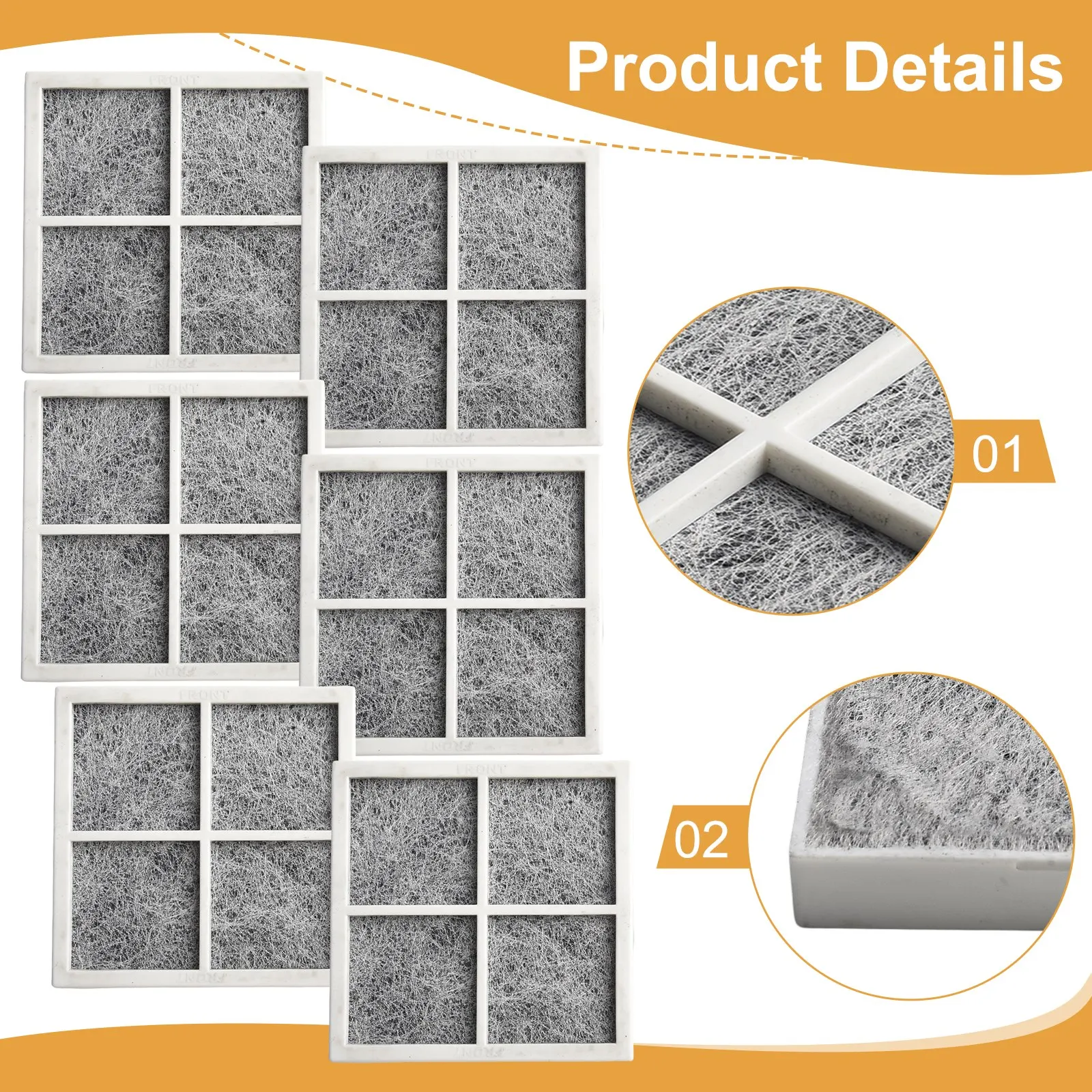 ADQ73214402 Filter As Shown Activated Carbon Filter Non-woven Fabric Pack Of 6 Filters Prevent Unpleasant Smell
ADQ73214402 Filter As Shown Activated Carbon Filter Non-woven Fabric Pack Of 6 Filters Prevent Unpleasant Smell