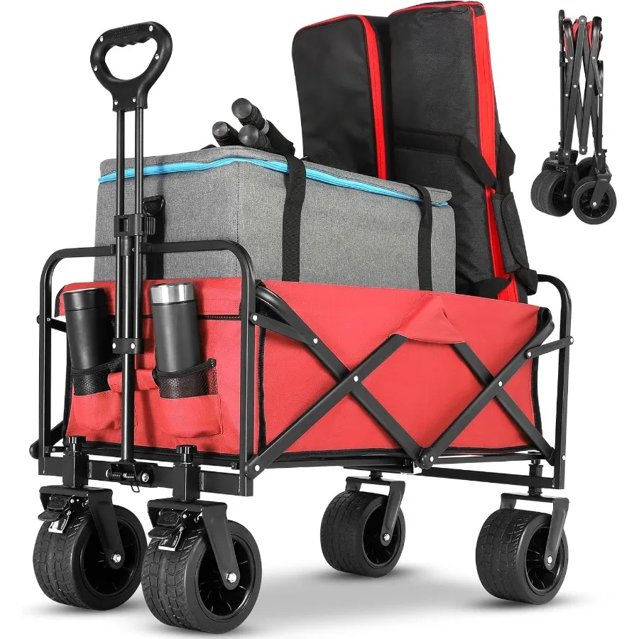 Collapsible Foldable Beach WagonFolding Wagon Cart with Big Wheels Utility Grocery All Terrain Wagons carts Foldable with Brake
Collapsible Foldable Beach WagonFolding Wagon Cart with Big Wheels Utility Grocery All Terrain Wagons carts Foldable with Brake