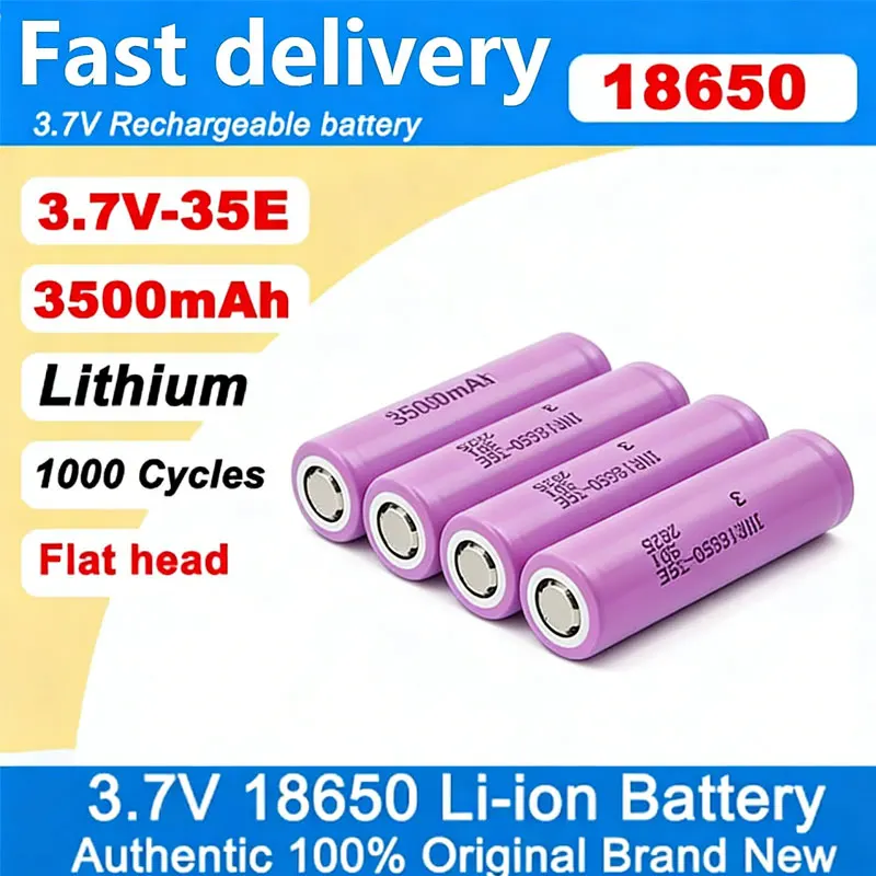 18650Battery 3.7v 25A 3500mAh Lithium Battery Lasting High Power Tool Batteries pilas recargables Battery Safety Explosion-proof
18650Battery 3.7v 25A 3500mAh Lithium Battery Lasting High Power Tool Batteries pilas recargables Battery Safety Explosion-proof