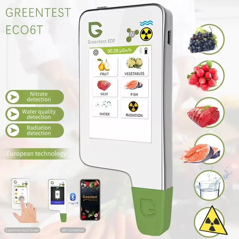 Greentest ECO6 Food Safety Detector Nitrate Tester Fruit Vegetable Meat Health Analyzer Radiation Water Quality TDS Detection
Greentest ECO6 Food Safety Detector Nitrate Tester Fruit Vegetable Meat Health Analyzer Radiation Water Quality TDS Detection