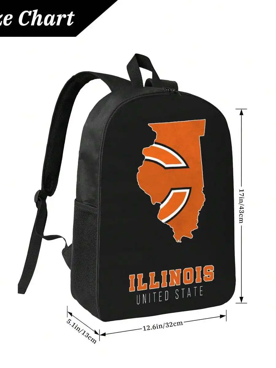 Illinois State Map Print Black Laptop Backpack For Men Women Travel School
Illinois State Map Print Black Laptop Backpack For Men Women Travel School