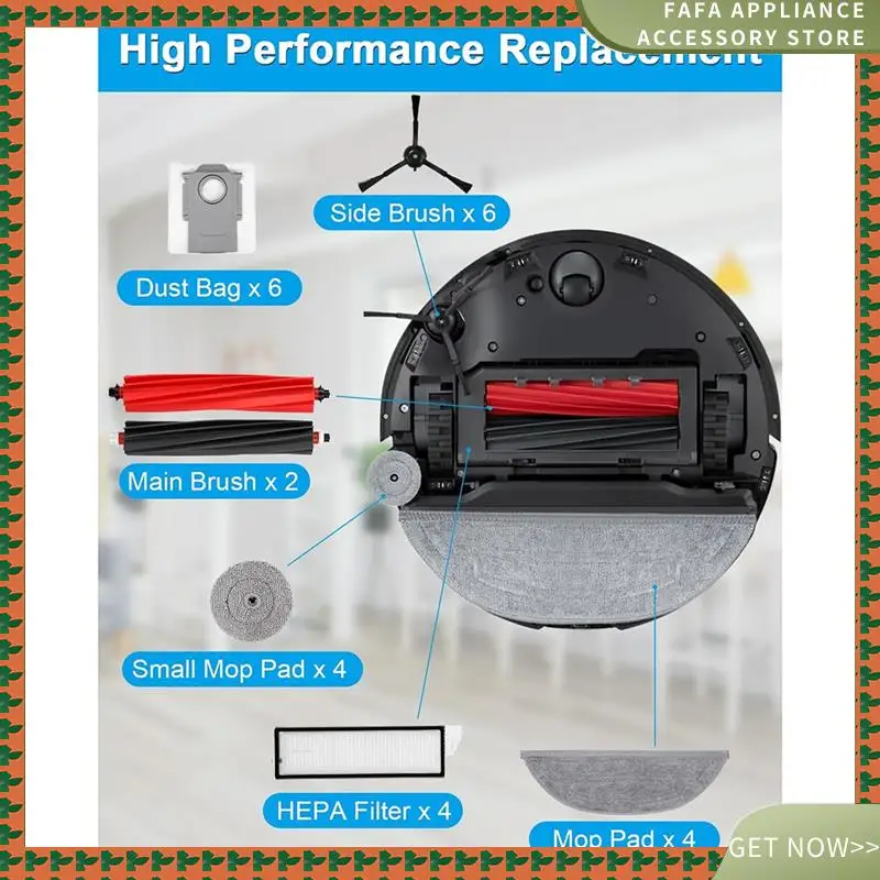 Accessories For Roborock S8 Maxv Ultra Robot Vacuum Cleaner,Main Brushes,Wipes, Side Wipers,Filters,Dust Bags-A70Z
Accessories For Roborock S8 Maxv Ultra Robot Vacuum Cleaner,Main Brushes,Wipes, Side Wipers,Filters,Dust Bags-A70Z