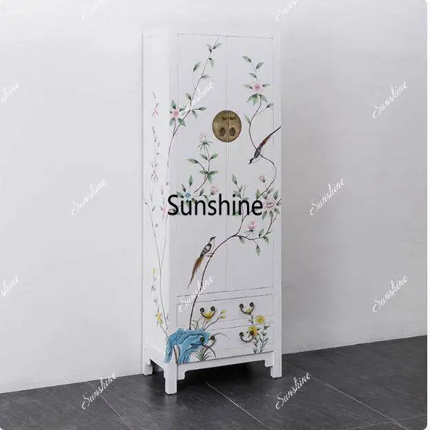 New Chinese hand-painted wardrobe solid wood antique simple storage cabinet
New Chinese hand-painted wardrobe solid wood antique simple storage cabinet