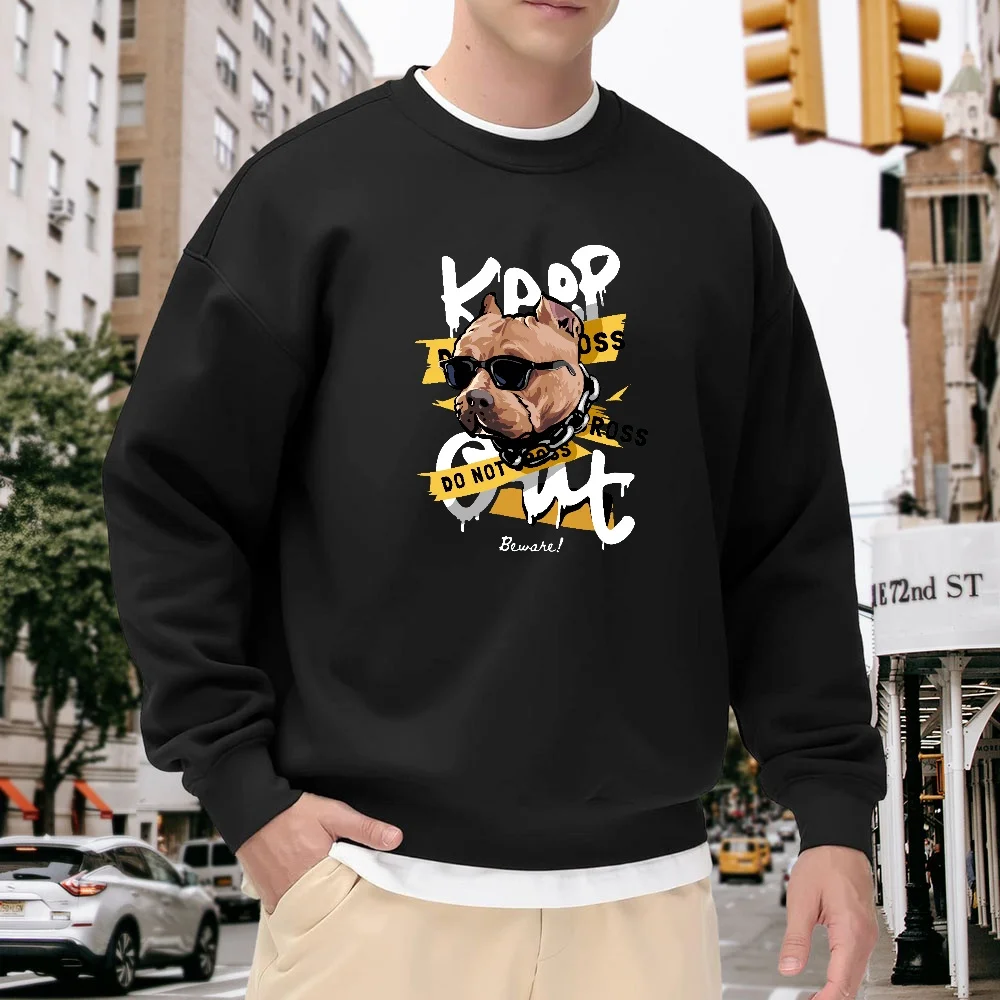 Men's Black Loose-Fitting Crewneck Sweatshirt with Unique Dog Print, Trendy Top, Street Casual Letter Graphic Pullover, Comfortable and Versatile for Everyday Wear
Men's Black Loose-Fitting Crewneck Sweatshirt with Unique Dog Print, Trendy Top, Street Casual Letter Graphic Pullover, Comfortable and Versatile for Everyday Wear