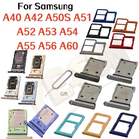 For Samsung Galaxy A40 A42 A50S A51 A52 A53 A54 A55 A56 A60 SIM Card Tray Drawer Holder Dual Slot Replacement Parts