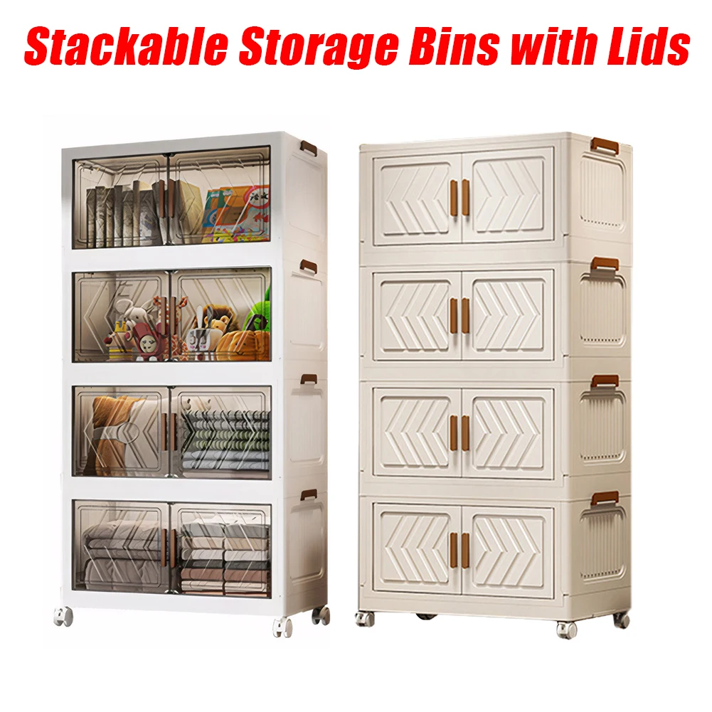 4 Tier Plastic Storage Containers with Doors & Wheels Plastic Storage Box Folding Storage Boxes for Living Room Bedroom Office
4 Tier Plastic Storage Containers with Doors & Wheels Plastic Storage Box Folding Storage Boxes for Living Room Bedroom Office