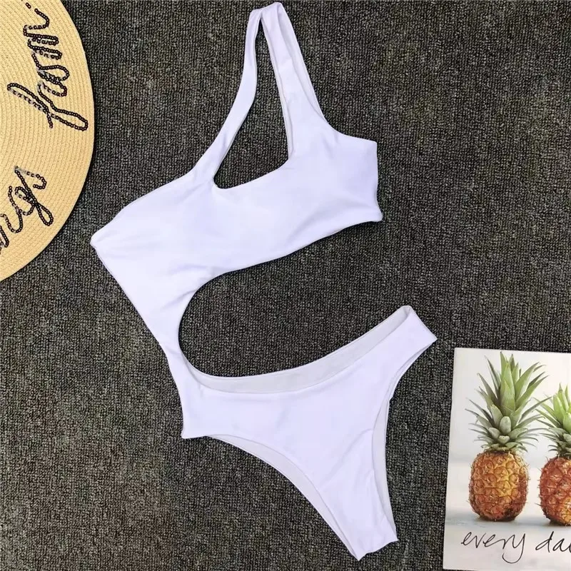 One Shoulder Swimwear Women One Pieces Swimsuit Solid Badpak Dames Beach Wear Hollow Out Monokini Maillot De Bain Trikini Mujer
One Shoulder Swimwear Women One Pieces Swimsuit Solid Badpak Dames Beach Wear Hollow Out Monokini Maillot De Bain Trikini Mujer