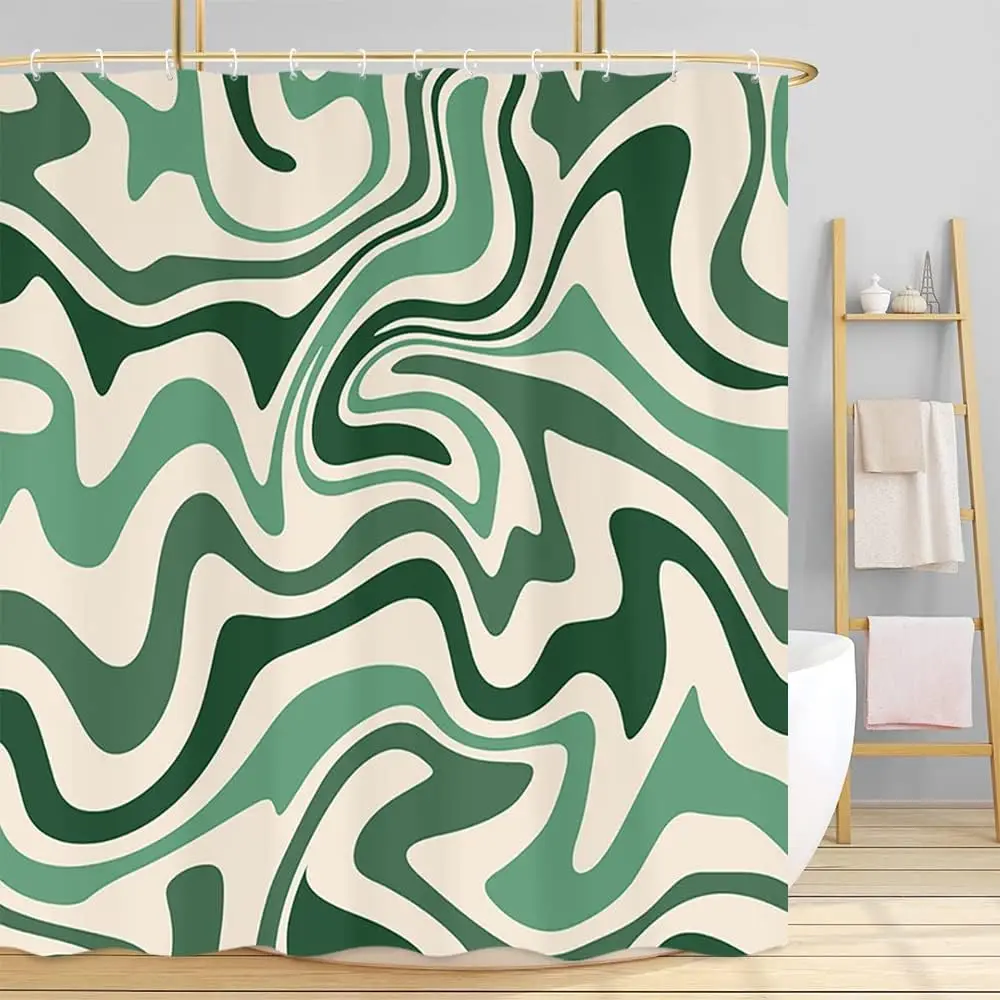 Aesthetic 70S Abstract Wavy Swirl Shower Curtain,Cute Sage Green Bath Curtain,Aesthetic Retro Boho Minimal Bathroom Accessories
Aesthetic 70S Abstract Wavy Swirl Shower Curtain,Cute Sage Green Bath Curtain,Aesthetic Retro Boho Minimal Bathroom Accessories