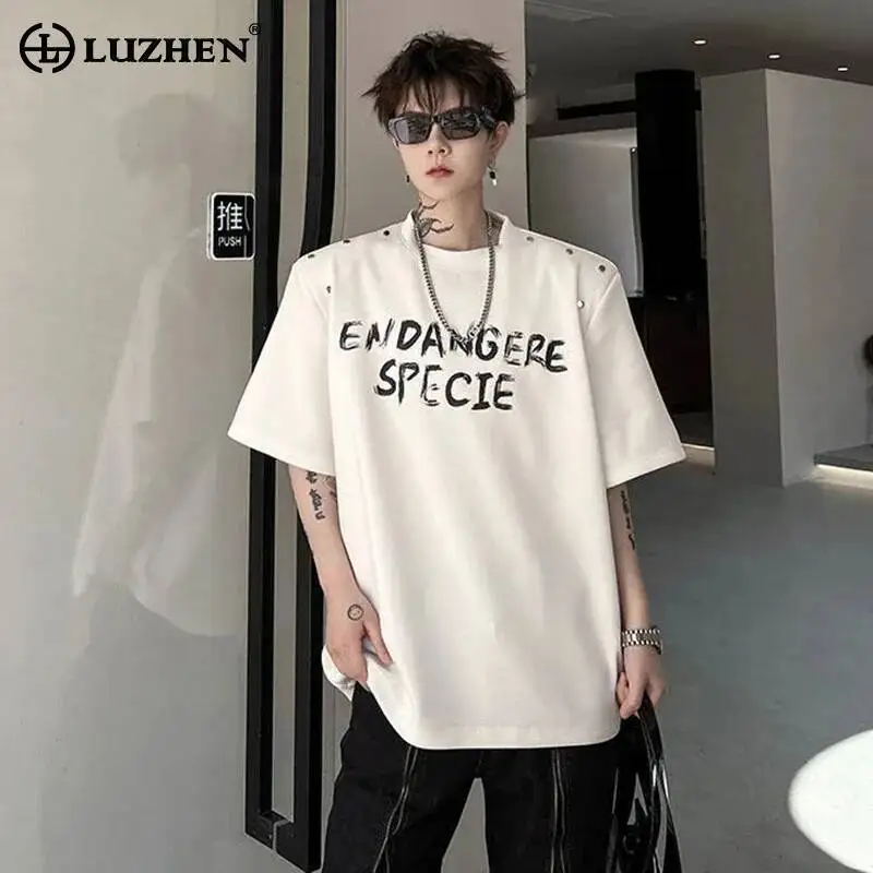 LUZHEN 2026 Summer Rivet Metal Decorate Shoulder Pad Short Sleeve T-shirts Men's Handsome Fashion Letter Printed Clothes JY6561
LUZHEN 2026 Summer Rivet Metal Decorate Shoulder Pad Short Sleeve T-shirts Men's Handsome Fashion Letter Printed Clothes JY6561