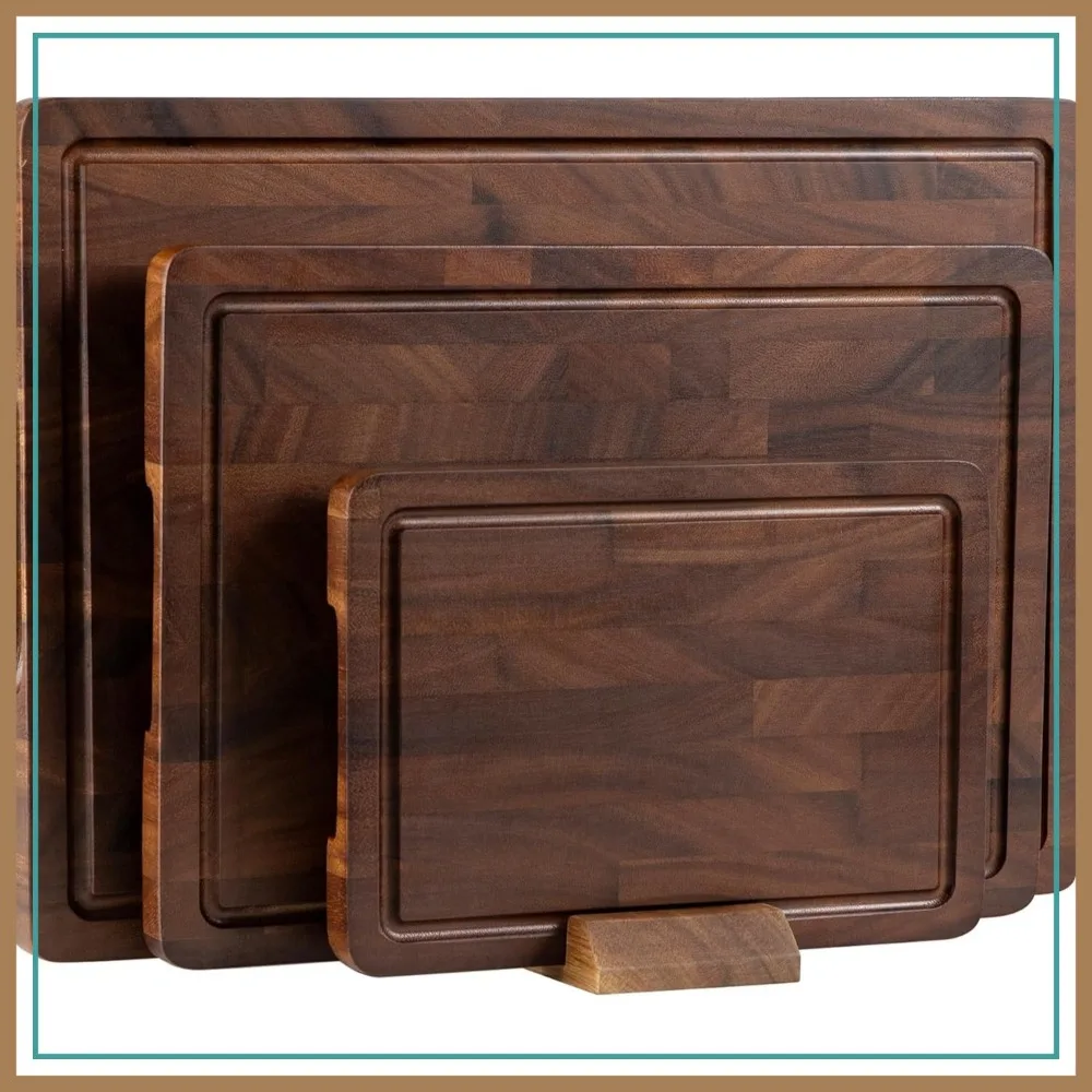 Walnut Wood Cutting Board Set, End Grain Butcher Block with Handle, Double Sided for Kitchen Meal Prep & Serving
Walnut Wood Cutting Board Set, End Grain Butcher Block with Handle, Double Sided for Kitchen Meal Prep & Serving