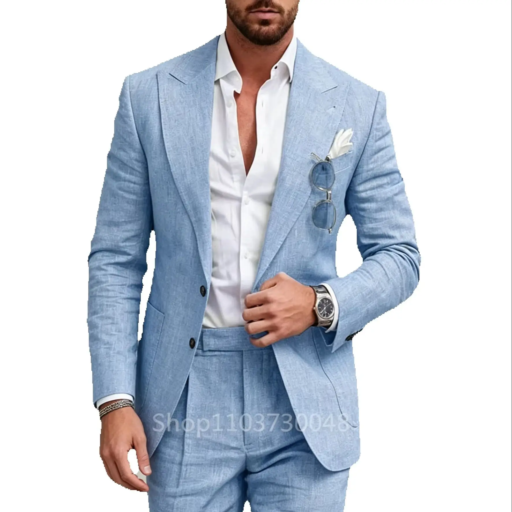 Beige Linen Suit for Men 2 Pieces Slim Fit Casual Wedding Prom Tuxedos Set Best Man Groom Summer Men Clothes New Design Suits
Beige Linen Suit for Men 2 Pieces Slim Fit Casual Wedding Prom Tuxedos Set Best Man Groom Summer Men Clothes New Design Suits
