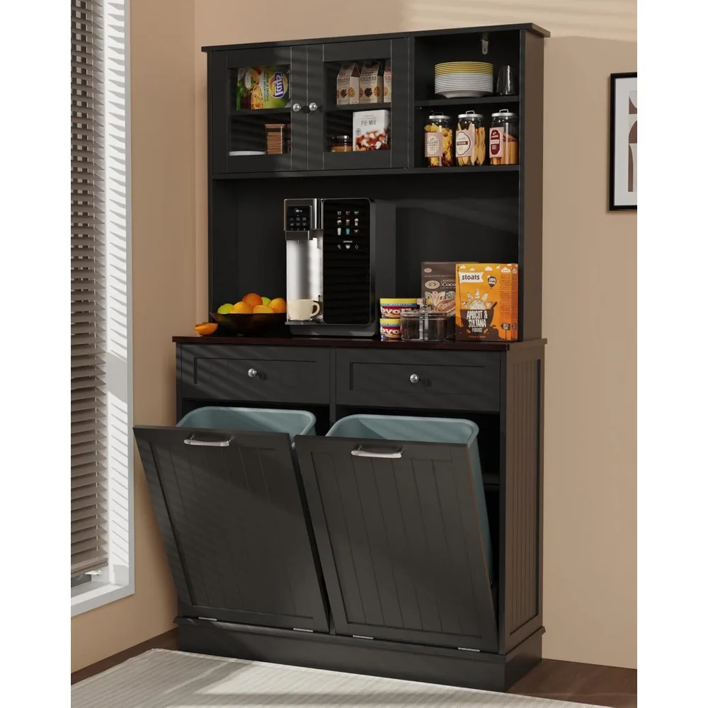 Double Tilt Out Trash Cabinet Storage Cabinet 20 Gallon with Two Solid Wood Hideaway Trash Holder Drawers, Dual Wooden Free Stan
Double Tilt Out Trash Cabinet Storage Cabinet 20 Gallon with Two Solid Wood Hideaway Trash Holder Drawers, Dual Wooden Free Stan